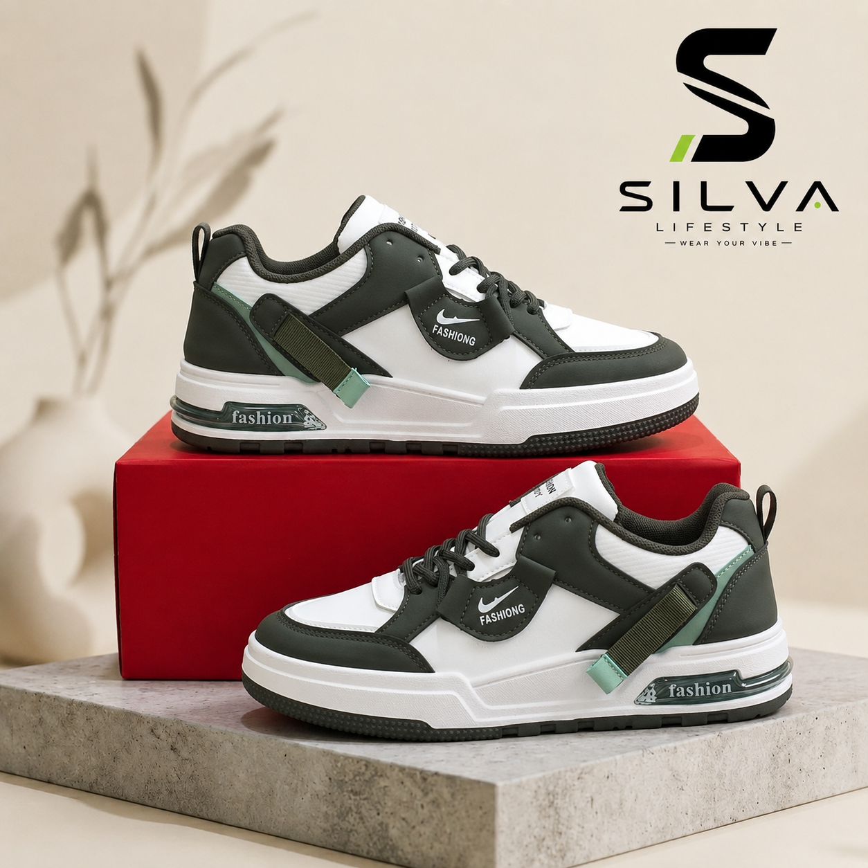 Men’s White & Black Casual Fashion Sneakers – Stylish Everyday Shoes for Men
